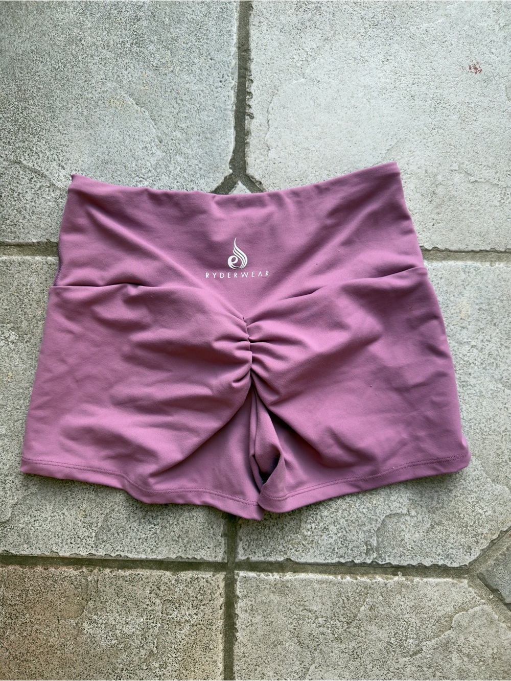 Ryderwear Dusty Mauve High-Waist Scrunch Front Bike Shorts